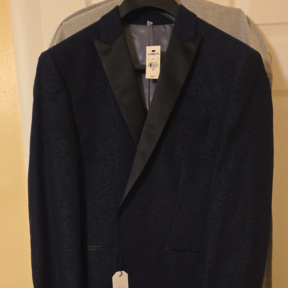 Express Midnight Blue Tuxedo with Black Lapel